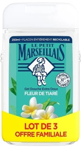 Le Petit Marseillais Набор гелей для душа "Цветок Тиаре" (sh/gel/3x250ml)