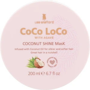 Lee Stafford Зволожувальна маска для волосся Coco Loco With Agave Coconut Shine Mask