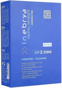Inebrya Набор для химического выпрямления волос Bionic Straight Ammonia Free 3 Steps Kit (cr/150ml + lotion/100ml + cr/200ml)