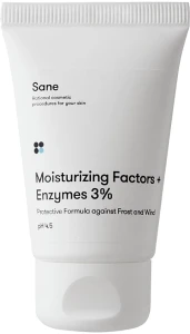 Sane Крем для обличчя захисний із зволожувальним фактором та ензимами Moisturizing Factors + Enzymes 3%