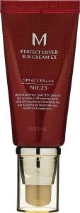 BB крем з ідеальним покриттям - Missha Perfect Cover BB Cream SPF42/PA++ Moisturized Complexion, 21 - Light Beige, 50 мл