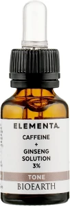 Bioearth Сироватка для обличчя "Кофеїн + женьшень 3%" Elementa Tone Caffeine + Ginseng Solution 3%