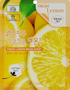 3W Clinic Тканинна маска з екстрактом лимона Fresh Lemon Mask Sheet