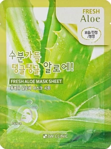 3W Clinic Тканевая маска для лица с экстрактом алоэ Fresh Aloe Mask Sheet