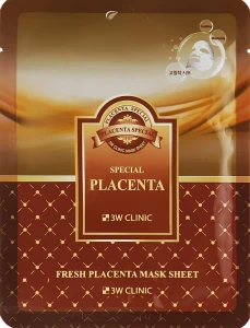 3W Clinic Відновлювальна маска з екстрактом плаценти Fresh Placenta Mask Sheet