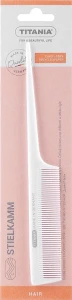 Titania Гребінець-планка з пластиковою ручкою 20,5 см, білий
