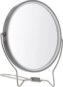 Titania Двостороннє косметичне дзеркало, 13 см, сіре