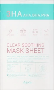 Esfolio Тканевая маска с кислотами 3НА ЗНА Clear Soothing Mask Sheet