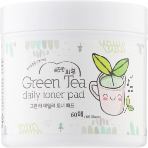 Esfolio Спонжи для лица с зеленым чаем Green Tea Daily Toner Pad