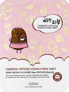 Esfolio Тканевая маска для лица с керамидами и кофеином Pure Skin Ceramide Caffeine Essence Mask Sheet
