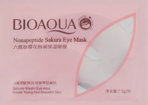 Bioaqua Зволожувальні й розгладжувальні патчі під очі з пептидами й пелюстками сакури Nonapeptide Sakura Eye Mask