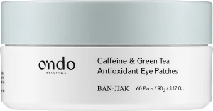Ondo Beauty 36.5 Антиоксидантные патчи для глаз с кофеином и зеленым чаем Caffeine & Green Tea Antioxidant Eye Patches