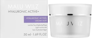 Зволожувальний крем для обличчя - Malu Wilz Hyaluronic Active+ Cream Soft, 50 мл