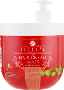Leganza Крем-маска для волос с аргановым маслом Cream Hair Mask With Argan Oil (с дозатором)
