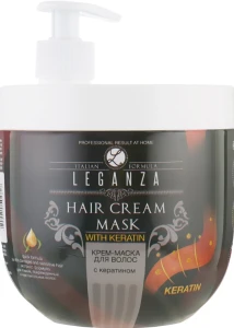 Leganza Крем-маска для волос с кератином Cream Hair Mask With Keratin (с дозатором)