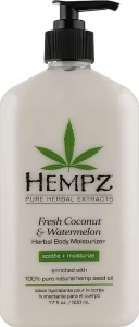 Hempz Рослинний освіжаючий лосьйон для тіла «Кокос і Кавун» Fresh Coconut & Watermelon Herbal Body Moisturizer