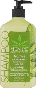 Шампунь з чайним деревом, ромашкою, веганським біотином для догляду за шкірою голови - Hempz Daily Tree & Chamomile Shampoo Set With Vegan Biotin For Scalp Car, 500 мл