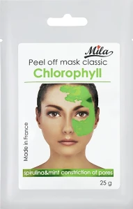 Mila Маска альгінатна класична порошкова "Хлорофіл, спіруліна м'ята" Mask Peel Off Chlorophyll Spirulina, Mint