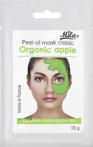 Mila Маска альгинатная классическая порошковая "Яблука экстракт" Certified Pollution Control Peel Off Mask Organic Apple