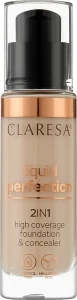 Claresa Liquid Perfection 2in1 High Coverage Foundation & Concealer Тональна основа для обличчя