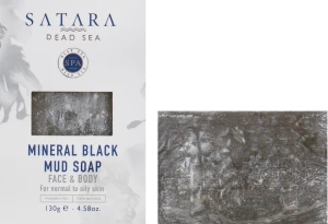 Satara Мінеральне чорне грязьове мило Dead Sea Mineral Black Mud Soap