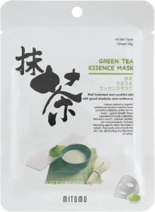 Mitomo Тканинна маска для обличчя, з екстрактом зеленого чаю Green Tea Essence Mask