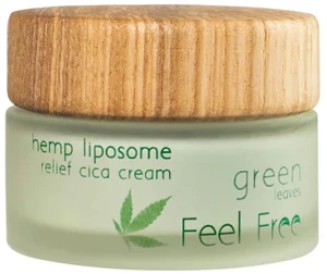 Feel Free Крем для обличчя для жирної шкіри Green Leaves Hemp Liposome Relief Cica Cream