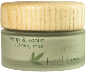 Feel Free Маска-скраб для лица для жирной кожи Green Leaves Hemp & Kaolin Refining Mask
