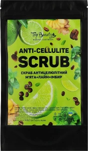 Top Beauty Скраб для тела антицеллюлитный "Мята + Лайм + Имбирь" (дой-пак) Scrub