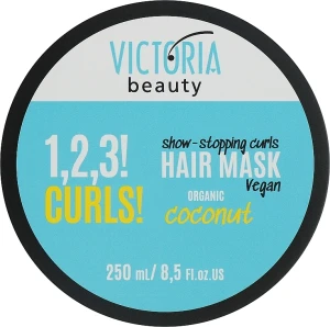 Victoria Beauty Маска для кучерявого та хвилястого волосся 1,2,3! Curls! Hair Mask Coconut