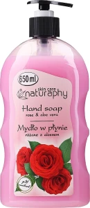 Naturaphy Рідке мило для рук "Троянда і алое вера" Bluxcosmetics Rose & Aloe Vera Hand Soap
