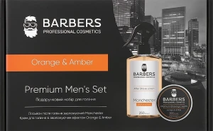 Barbers Подарунковий набір для гоління Premium Mens Set Orange & Amber (sh/cr/100ml + aftsh/lot/250ml)