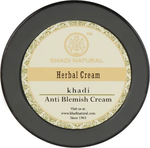 Khadi Natural Омолаживающий натуральный крем от пигментных пятен, морщин и темных кругов под глазами Anti Blemish Cream