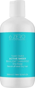Seipuntozero Бивалентный шампунь для жирной кожи головы, с перхотью и сухими волосами Take Over Active Sheer Shampoo
