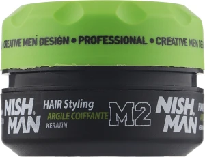 Nishman Матовая глина для укладки волос Matte Hair Styling Clay Wax Keratin M2