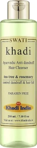 Khadi Swati Аюрведичний засіб для волосся проти лупи "Чайне дерево і розмарин" Ayurvedic Anti Dandruff Cleanser Tea Tree & Rosemary