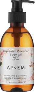 Apoem Питательное, быстро впитывающееся масло для лица и тела Replenish Oil