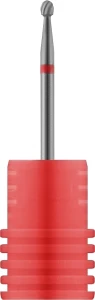 Nail Drill Фреза твердосплавна "Кулька" 001140023, 2 мм, червона