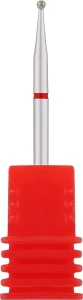 Nail Drill Фреза алмазна "Кулька" 001 015R, діаметр 1,5 мм, червона