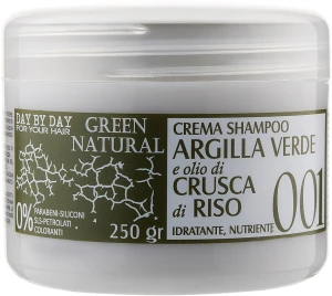 Alan Jey Крем-шампунь із зеленою глиною й олією рисових висівок Green Natural Cream-Shampoo