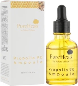 Питательная сыворотка с экстрактом прополиса для чувствительной кожи - PureHeal's Propolis 90 Ampoule, 30 мл