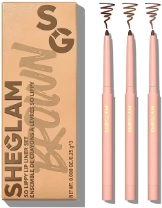 Sheglam So Lippy Lip Liner Set Espresso Kisses (lip/liner/3x0.25) Набор карандашей для губ