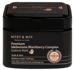 Тканинна маска з ідебеноном та ожиновим комплексом - Mary & May Premium Idebenon Blackberry Complex Essence Mask, 20 шт