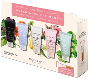 Набор мини-масок для лица - Mary & May Mini Gift Set Vegan Wash Off Mask, 30 г, 5 шт