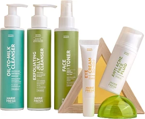 Marie Fresh Cosmetics Набір "Комплексний догляд за зрілою проблемною шкірою з гелем", 5 продуктів