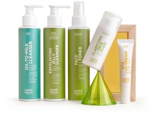 Marie Fresh Cosmetics Набір "Комплексний догляд за молодою проблемною шкірою з гелем", 5 продуктів