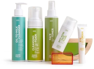 Marie Fresh Cosmetics Набір "Комплексний догляд за молодою проблемною шкірою, з пінкою", 5 продуктів