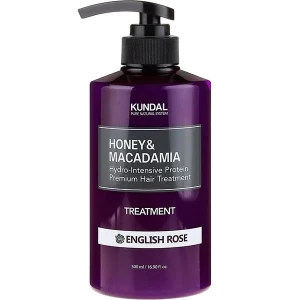 Кондиціонер для волосся "Англійська троянда" - Kundal Honey & Macadamia Treatment English Rose, 500 мл