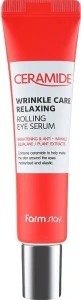 Укрепляющая сыворотка с керамидами для восстановления и защиты кожи вокруг глаз - FarmStay Ceramide Wrinkle Care Relaxing Rolling Eye Serum, 25 мл