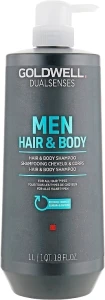 Освежающий мужской шампунь для волос и тела - Goldwell DualSenses For Men Hair & Body Shampoo, 1000 мл